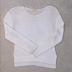 white knit sweater